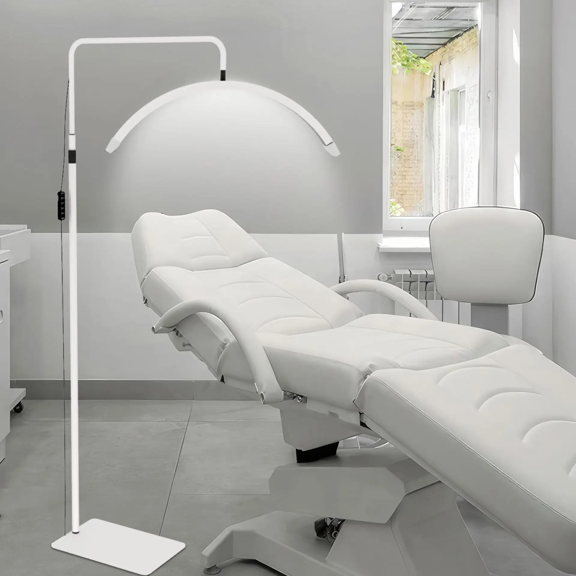 24in نصف القمر LED حماية العين على شكل حرف U الطابق ملء الضوء مع ستبليس يعتم التحكم عن بعد لصالونات التجميل استوديوهات الأظافر