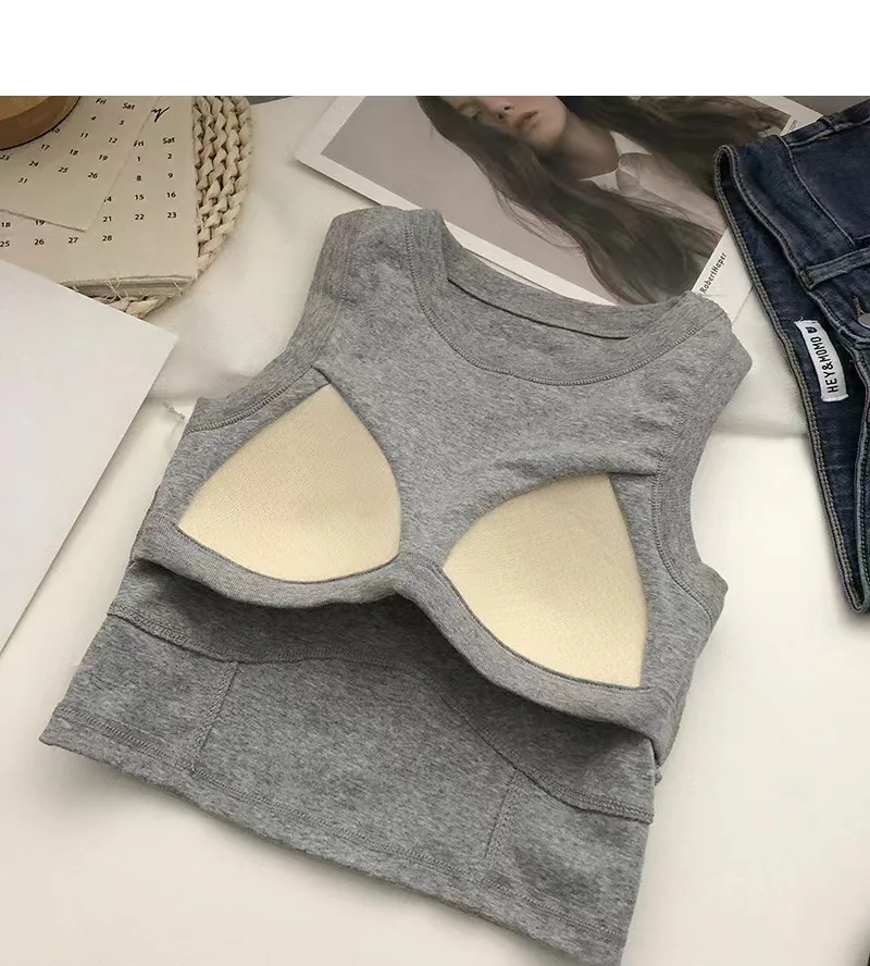 Camisole with Chest Pad Crop Top Women  Sexy Sleeveles  Sport Bra Seamless Underwear Sexy Push Up Tops Female Brassiere Lingerie