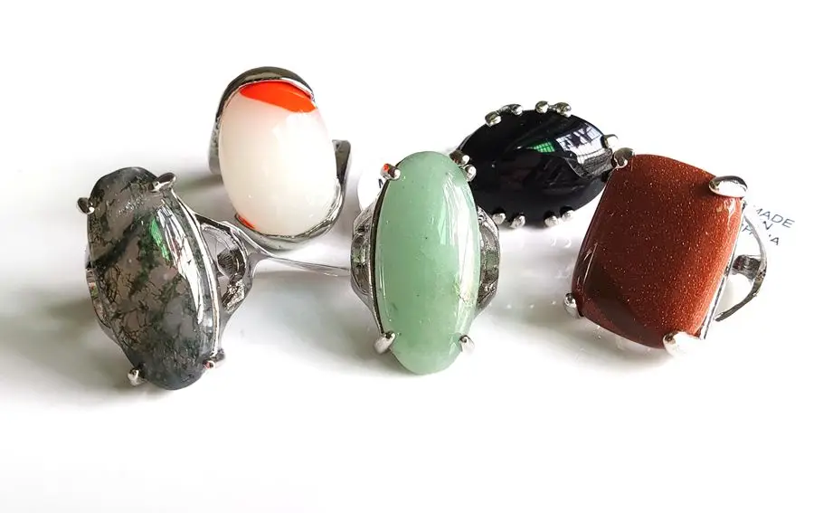 Großhandel 20 teile/los Farbige Luxus Riesige Naturstein Ring Vintage Opal Kristall Charme Ringe Hochzeit Engagement Schmuck – Detail 10