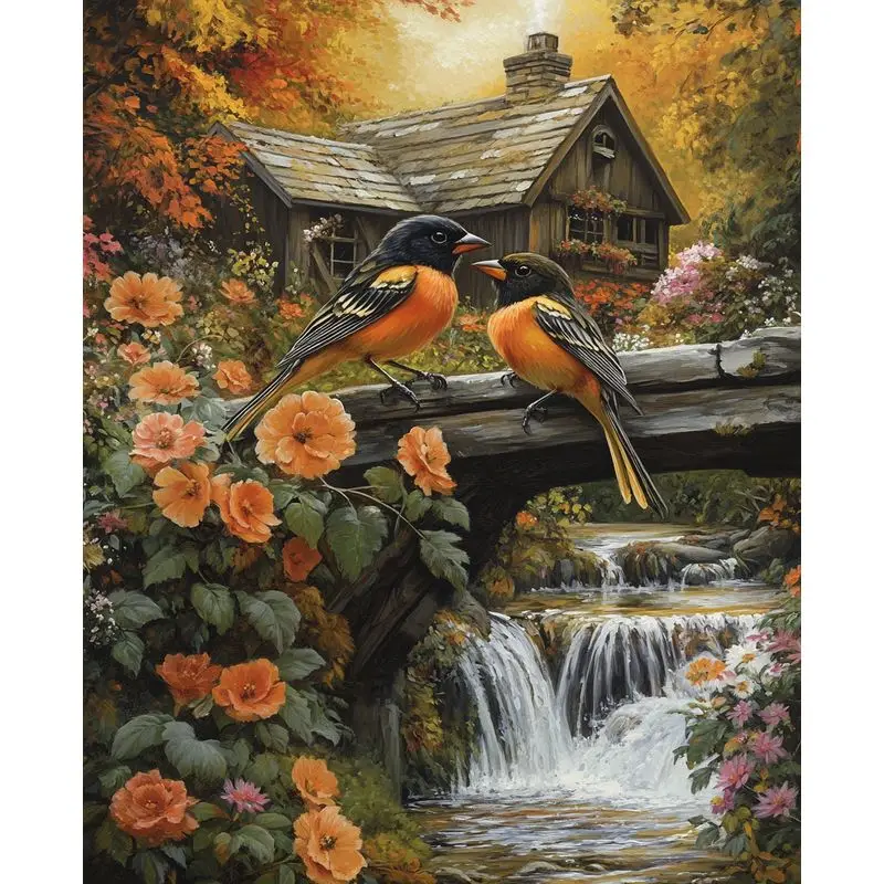 

PhotoCustom River Bird Painting By Number Kit Animal On Canvas Art Acrylic Paint Wall Decor