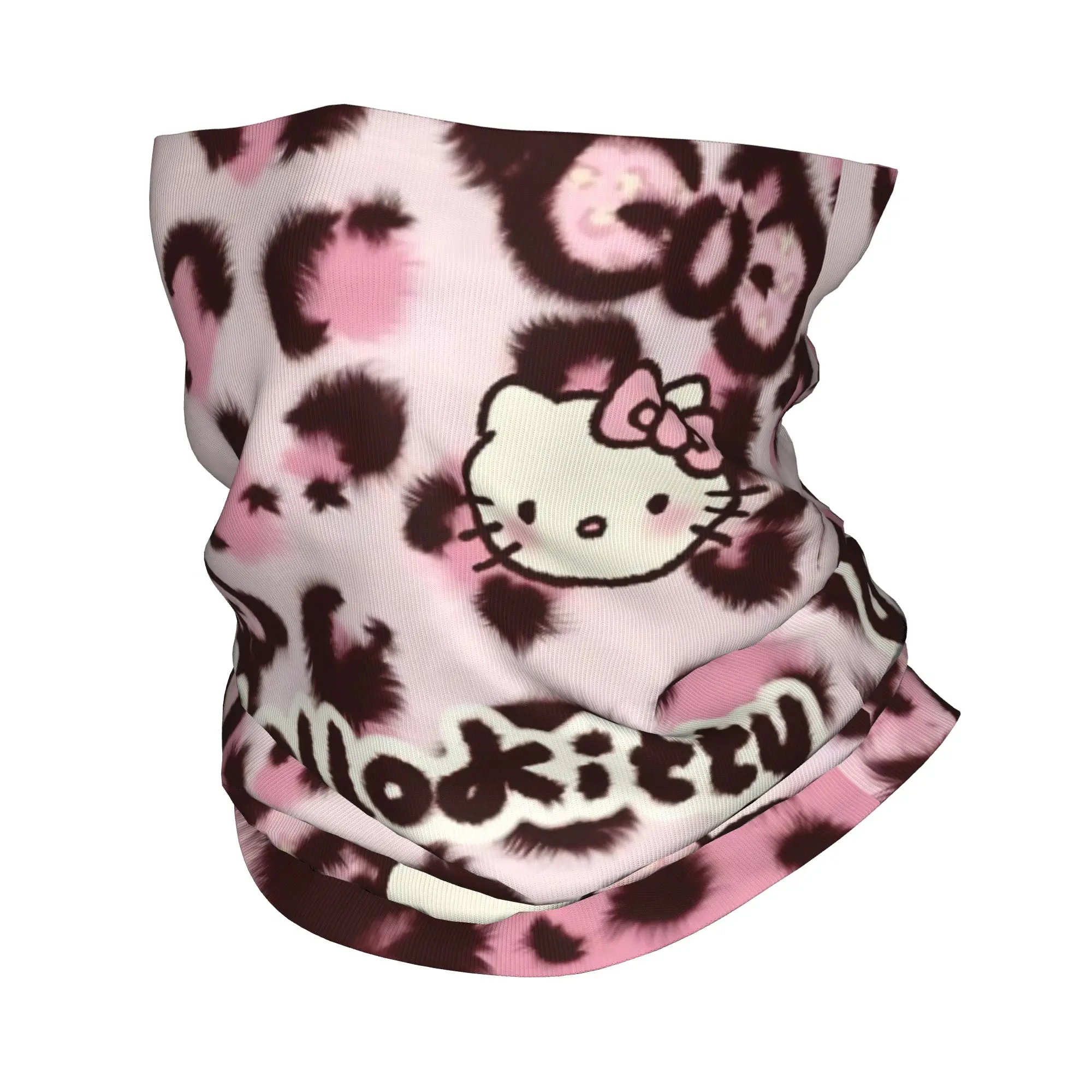

Леопардовая бандана с рисунком «Hello Kitty», Балаклава с принтом, маска, шарф, многофункциональный головной убор для рыбалки, унисекс, моющаяся для взрослых