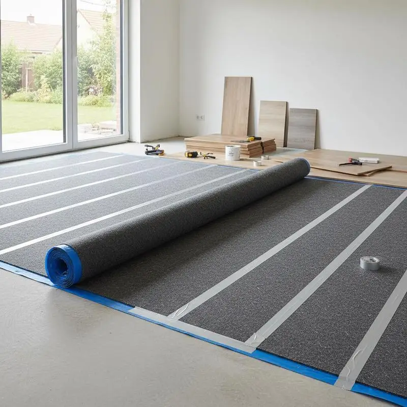 

Laminate Underlayment 100 sq. ft 3 mm For Vinyl Plank, Wood Floor, Basement, Fiber PE Film Sound Insulation Noise Reduction Attached Vapor Barrier Heavy Duty Padding