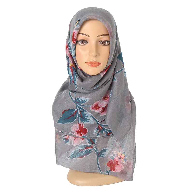 

Шарф из балийской пряжи, женский зимний новый модный шелковый шарф с принтом, мусульманский платок, декоративная шаль