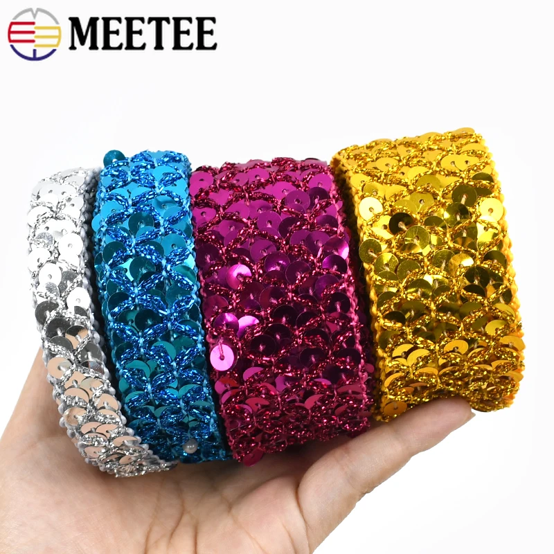 2/5/10M 20mm Sequin Lace Trim Braided Band Decoration  Ribbons Cosplay Stage Costumes DIY Hat Luggage Sewing Accessories