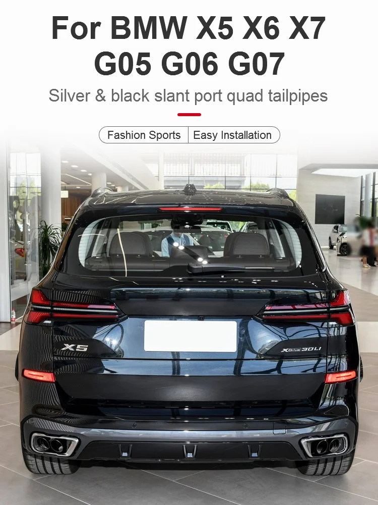 Voor BMW G05 X5 G06 X6 2.0T Uitlaat Upgrade M50 Model Dual Exit Rvs Uitlaat Nozzle Uitlaat uitlaat Tip - afbeelding 2