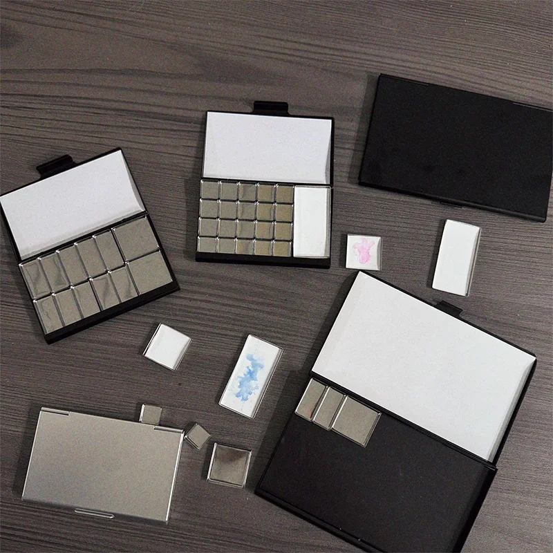 

Watercolor Box Packaging Grid 0.5ml/1ml/2ml For Travel Box Magnetic Aluminum Palette Professional Paint Art Supplies