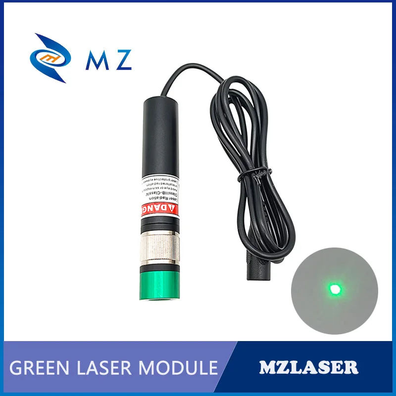 Modulo Laser a punto verde con messa a fuoco regolabile di alta qualità D18mm 515nm 50mw lunga durata con staffa + alimentazione adattatore