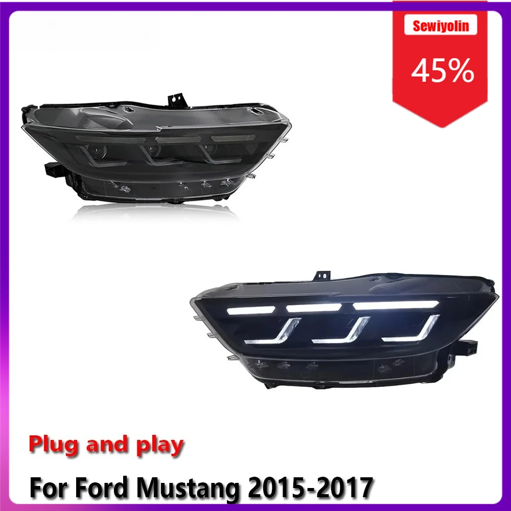 

Автомобильные светодиодные лампы Sewiyolin в сборе для Ford Mustang 2015-2017, противотуманные фары DRL, стоп-сигнал поворота