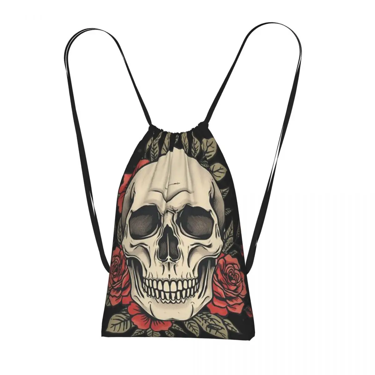 

Винтажные готические рюкзаки с изображением черепов и роз, многофункциональные сумки на шнурке, сумки для обуви, сумки для книг, сумки для путешествий и учебы