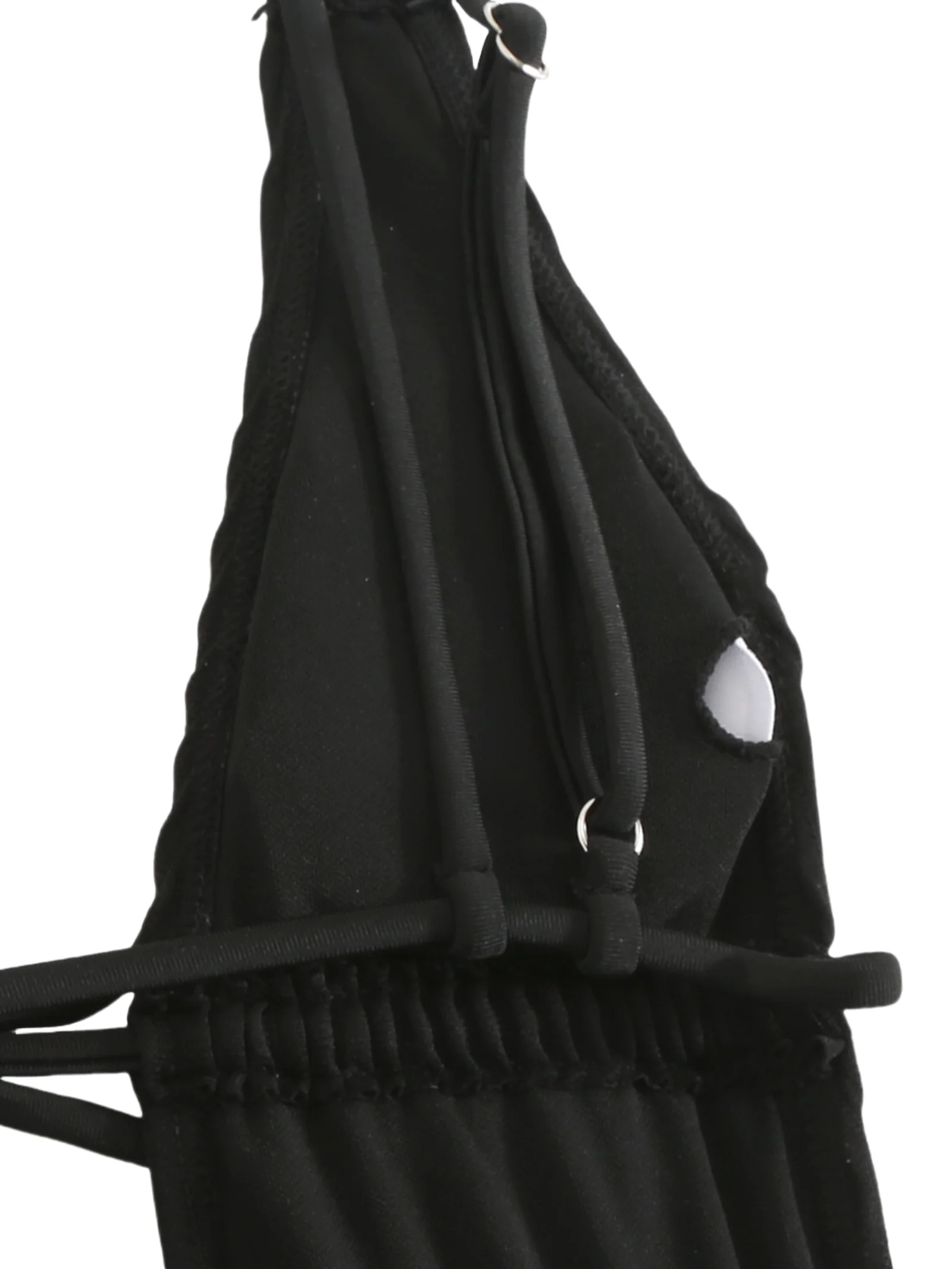 New Arrival Black Sexy Bikini Women's Double Strap Textured Design One-Piece Swimsuit Summer Pool Bathing Beach Swimwear Solid