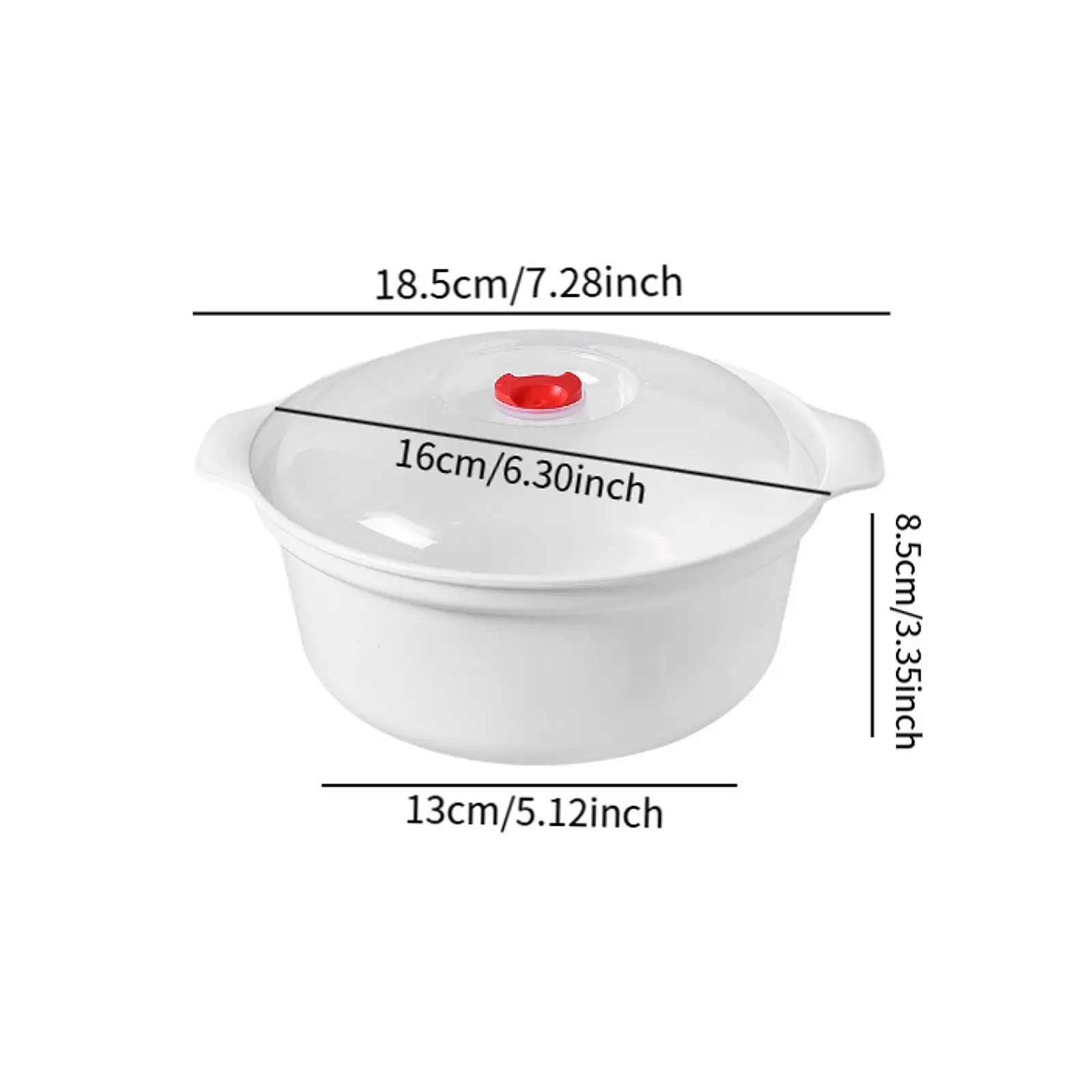 Round Plastic Microwave Bowl with Secure Lid Food Reheating and Storage Container for Cooking and Serving