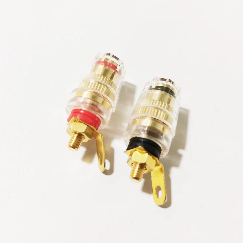 

NCHTEK Speaker Cable Terminals Copper Gold Binding Post Banana Jack ,2 Colors,32mm/Free shipping/25PAIRS(50PCS)