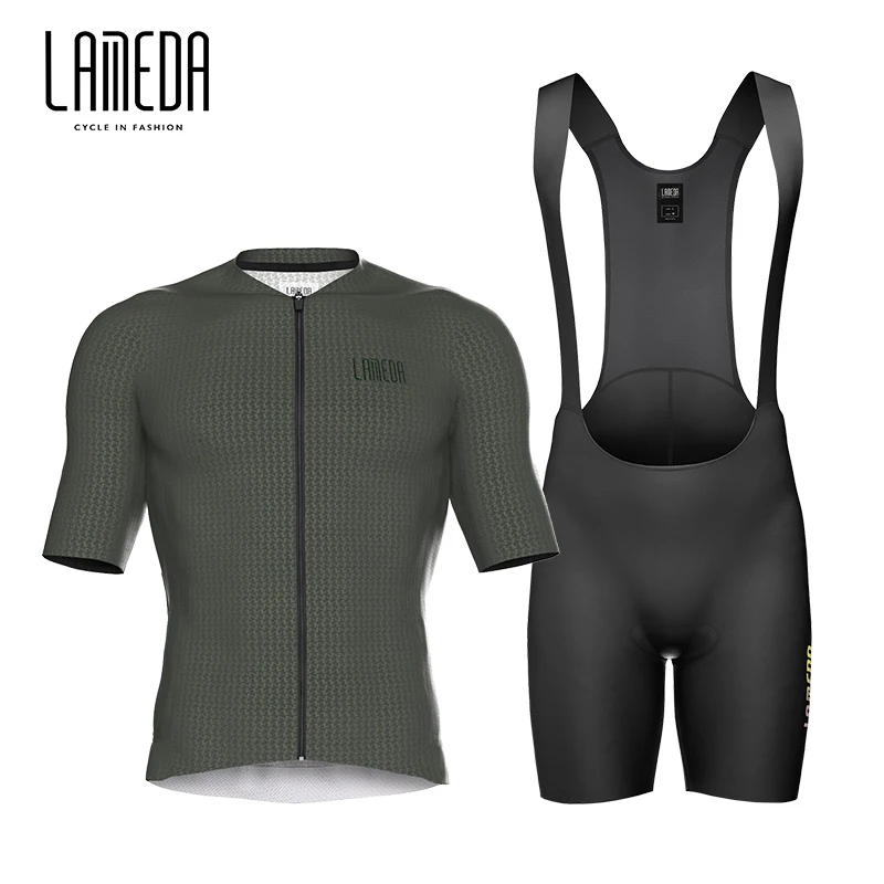 Lameda Cycling Clothes Summer Men\'s Short Sleeved Fast Drying Breathable Cycling Jersey Cycling Shorts Strap Set For Men