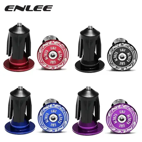 ENLEE 1 Pair Bike Grip Handle Bar End Cap Aluminium Alloy MTB Handlebar Grips Plugs Caps For Bicycle Handlebar Accessory