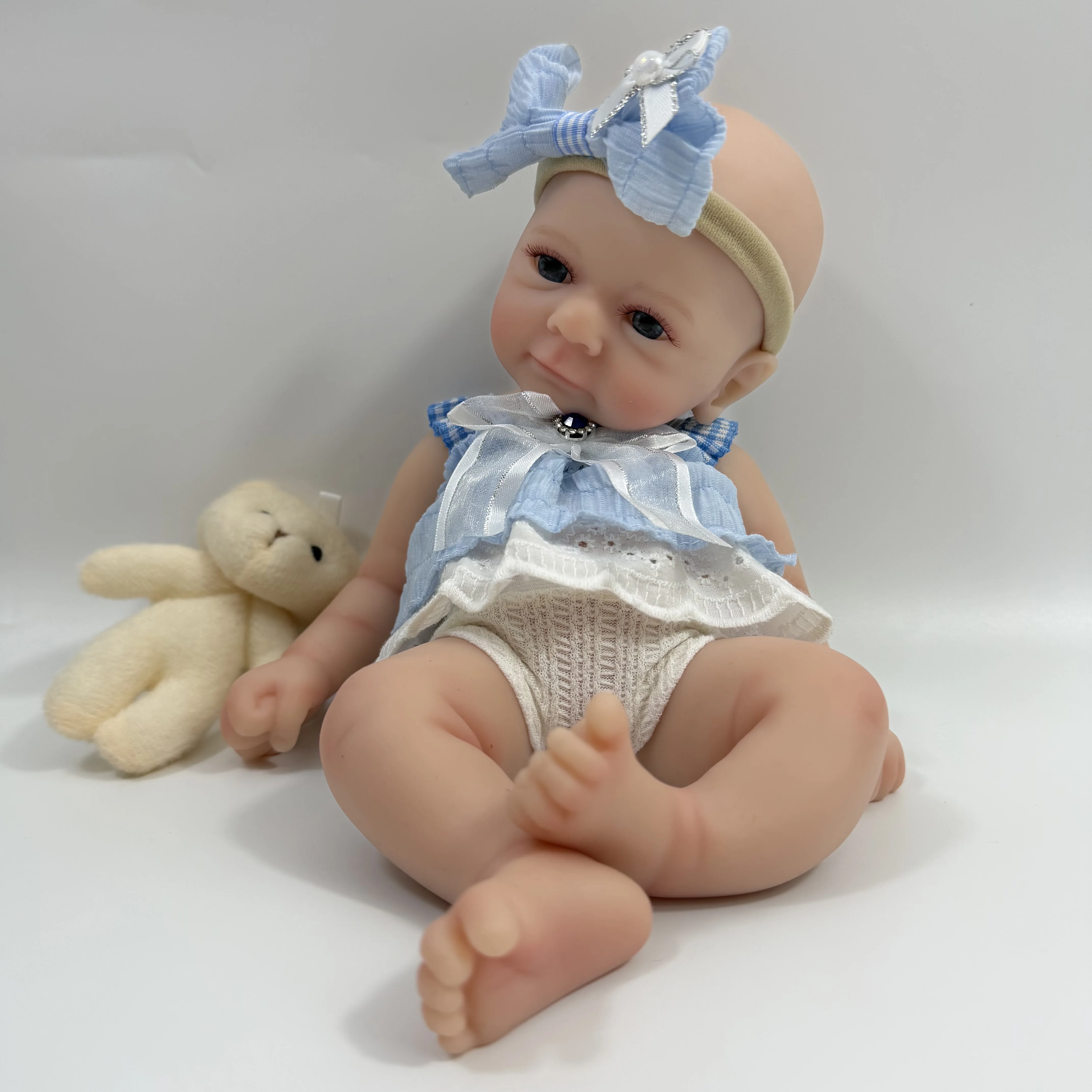 

33 CM Full Silicon Reborn Baby Doll Felicia Boy Body Lifelike Soft Solid Silicone Washable Doll Christmas Gift Toy