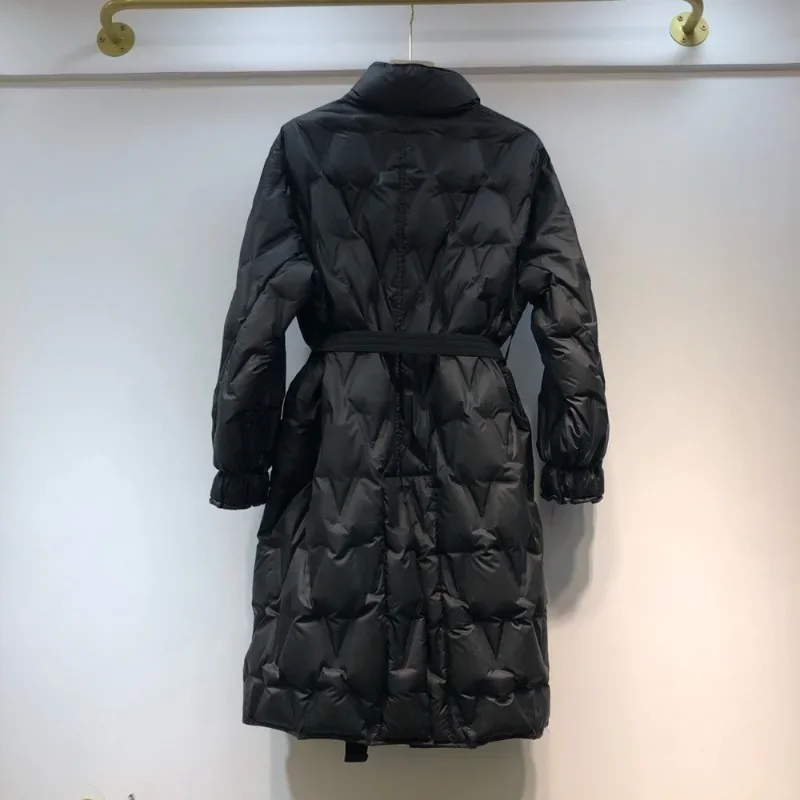 2023 New Winter Stand Collar Jacket All-match Solid Female Mid-length Down Coats Women  Gentle Wind Lightweight Down Jacket