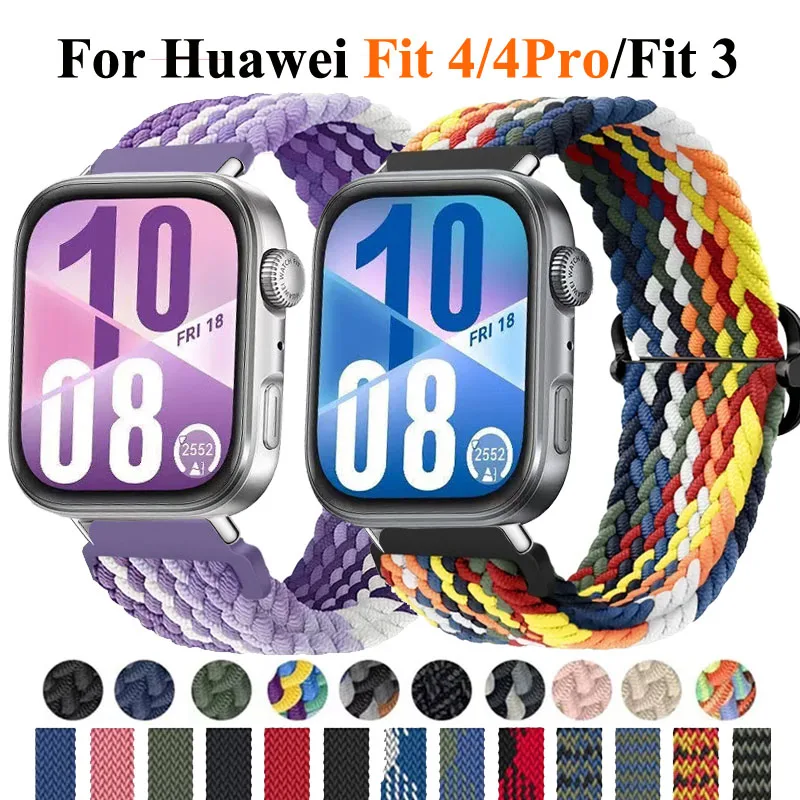 

Плетеная петля Solo для Huawei Watch Fit 4/Fit 4 Pro, ремешок для умных часов, спортивный браслет Correa для Huawei Watch Fit 3, ремешок для часов, ремень