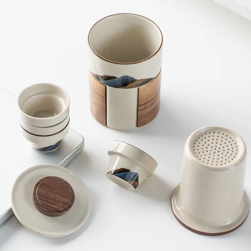 Tea set, portable travel express cup, outdoor car kung fu tea set, souvenir, business event gifts