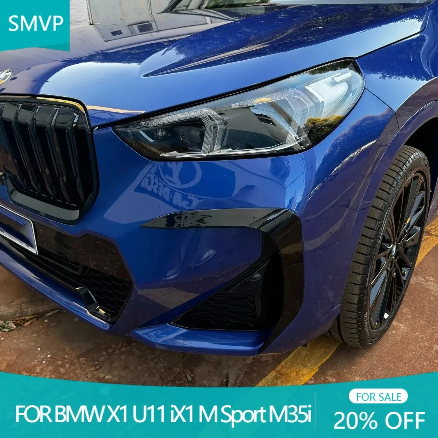 

For BMW X1 U11 iX1 M Sport M35i 2023-2025 Front Bumper Surround Splitter Fog Lamp Grille Trim Cover Air Vent Aero Flicks