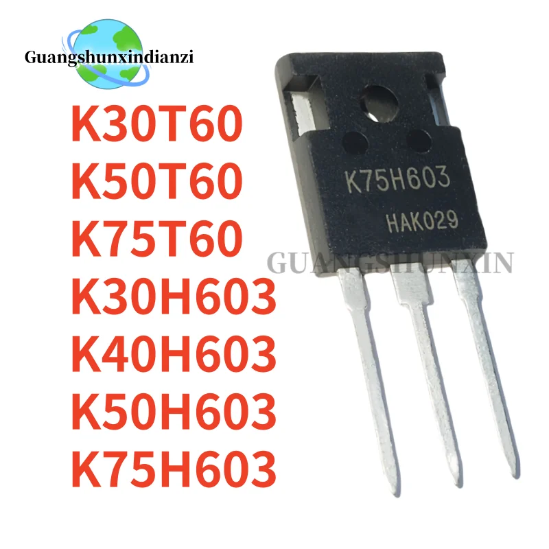5 unidades novo K30T60 K50T60 K75T60 K30H603 K40H603 K50H603 K75H603 TO-247 LGBT em estoque