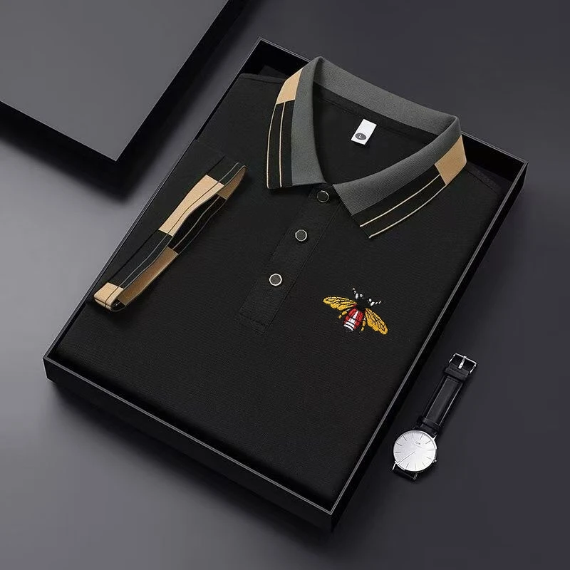 New Men's Fashion Embroidered Collar Short Sleeve Summer New Breathable Polo Shirt Short Sleeve, High Quality Outdoor Men's Top - Image 4