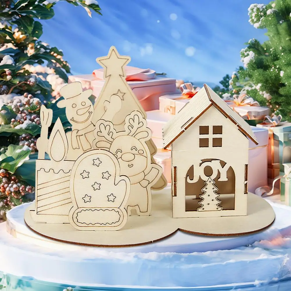 Christmas Tree Ornament Craft Diy Christmas Ornament Kit Christmas Wooden Puzzle Block Ornament Kit for Kids Adults for Dining