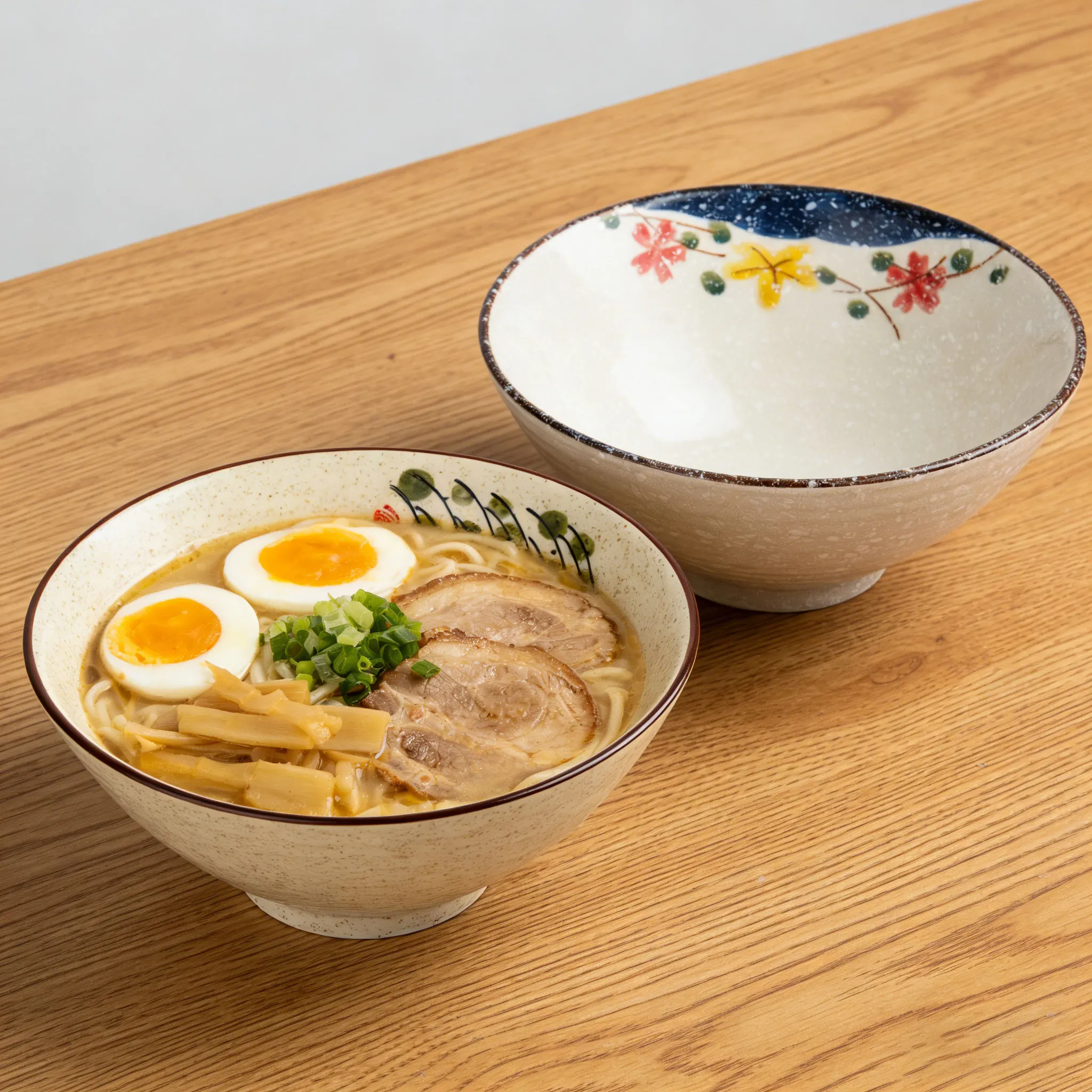 2 tazones de ramen de estilo japonés de 8 pulgadas, diseño de patrón mixto pintado a mano, perfectos para ramen, fideos tonkotsu y pasta, para el hogar
