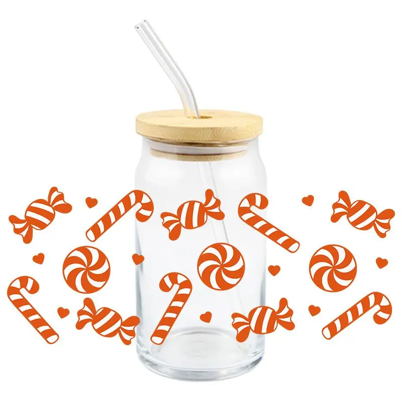 Christmas Waterproof UV DTF Transfer Stickers For Mug DTF Cup Wrap Custom Printing Fashion 3D Logo Design Labels