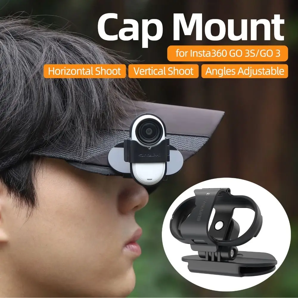 Quick Release Cap Easy Clip Mount 360 Rotation Action Camera Hat Clip Accessories Frame Fixed Holder for Insta360 GO 3/GO 3S