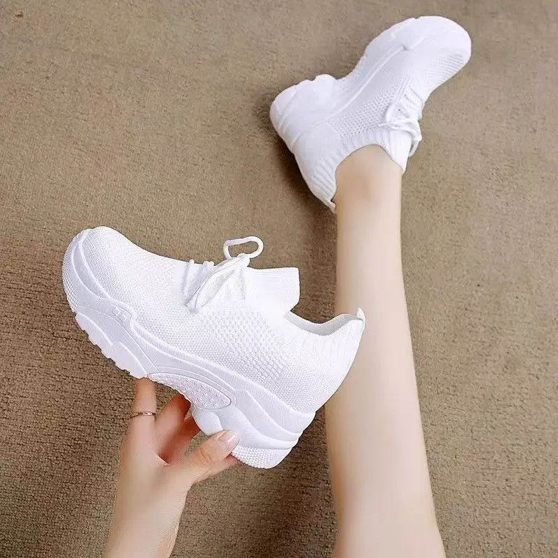 2026 Web celebrity breathable mesh fabric thick-soled shoes for women spring and autumn fashion casual shoes