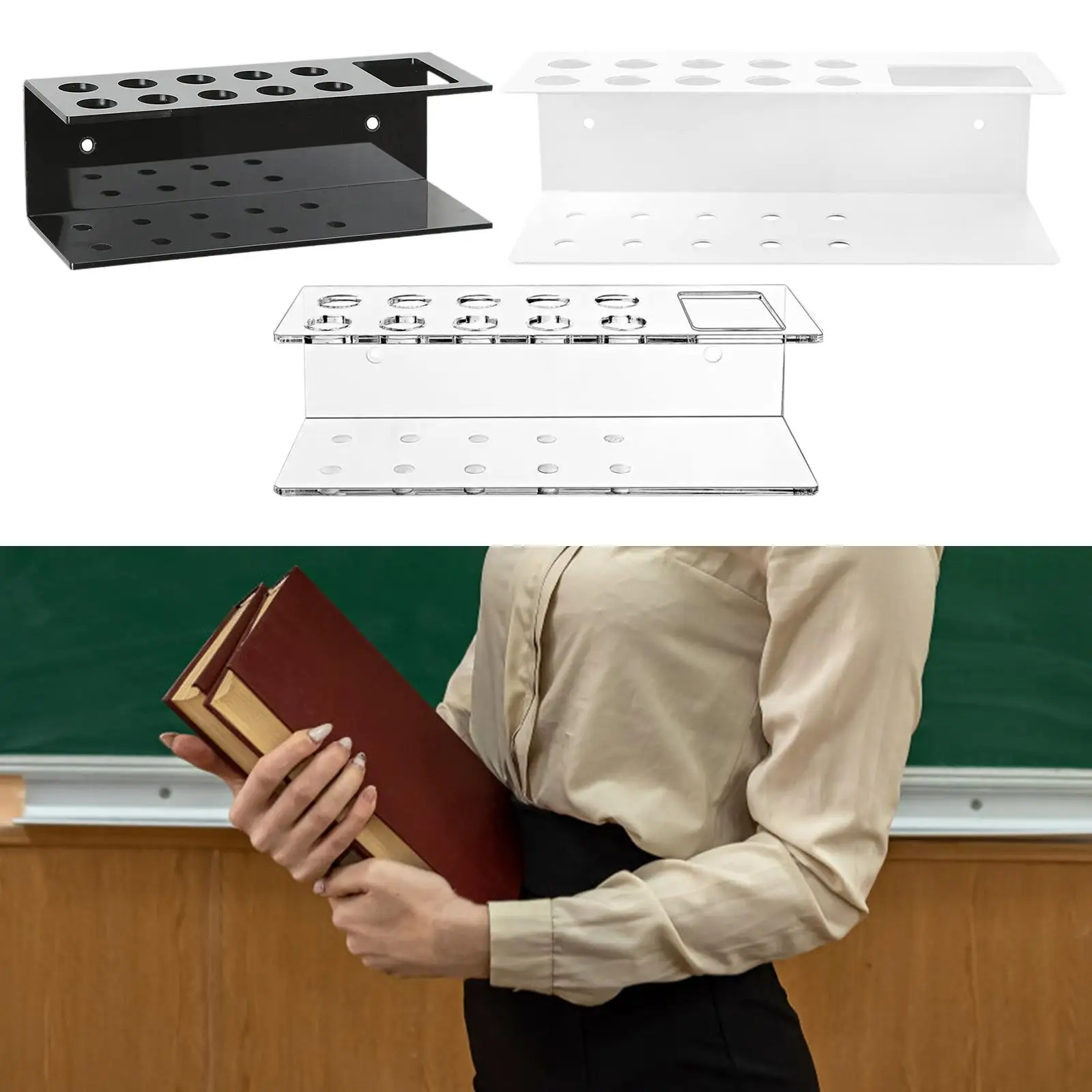 Marker Holder Acrylic Wall Marker Organizer for Meeting Room