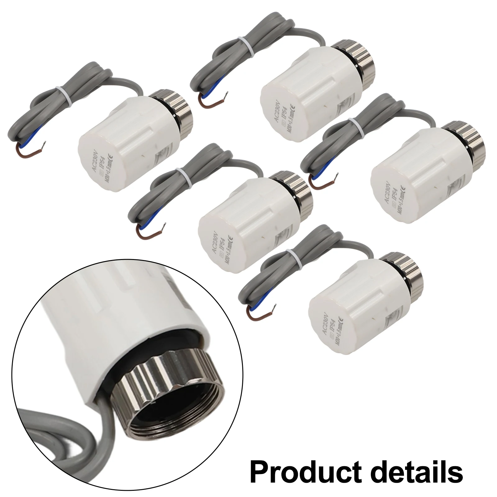 5PCS Electric Thermal Actuator Valve M30x1 5mm for Floor Heating 230V Normally Closed Efficient Water Flow Control