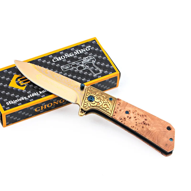 Classic outdoor folding knife, high hardness survival fruit knife, portable knife, sharp and self-defense small knife folding