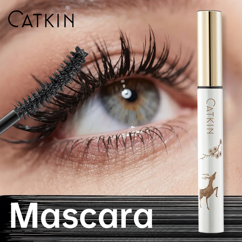 CATKIN langanhaltende schwarze Wimperntusche, intensive Länge, voluminöses Volumen, intensive Länge, federleiche, volle Wimpern