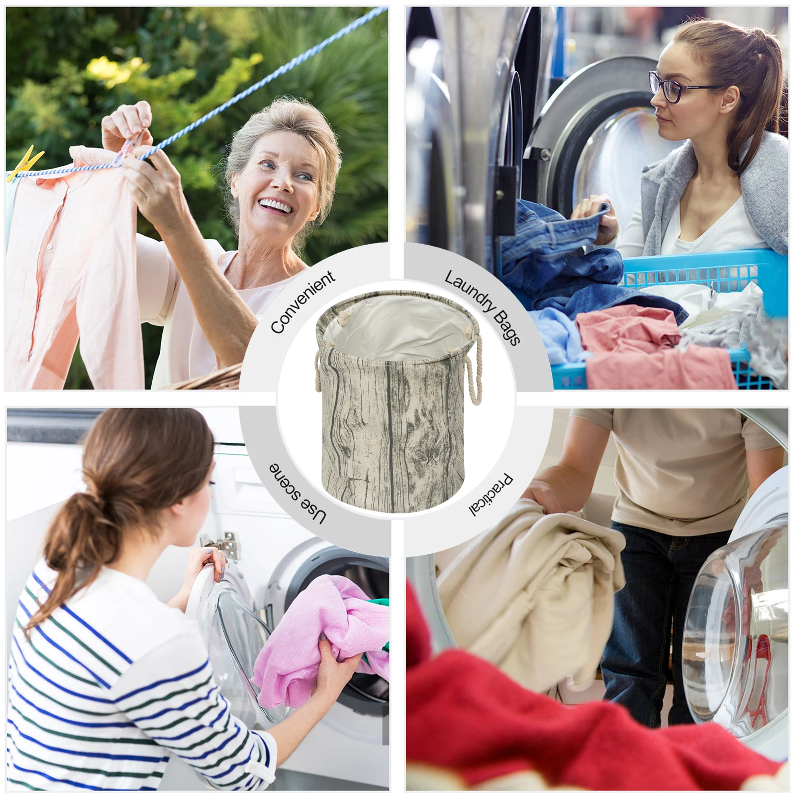 

1Pcs Waterproof Laundry Basket Foldable Cotton Linen Clothes Hamper Storage Organizer for Nursery Bedroom Living Room