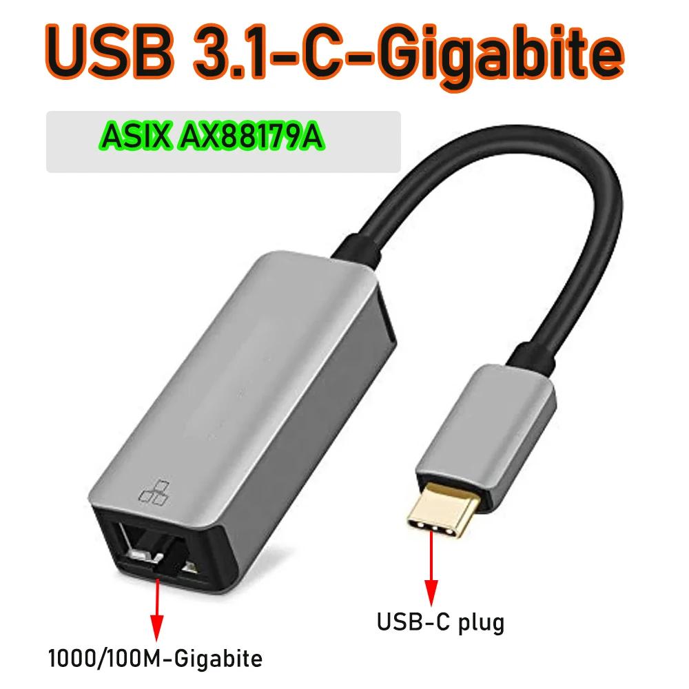 USB C Ethernet Adapter 1000/100Mbps USB USB C network adapter Gigabite 100M fast ethernet adapter for Apple Mac OS.win 11/10