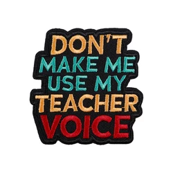 Parche bordado planchable con voz de profesores para textil, citas