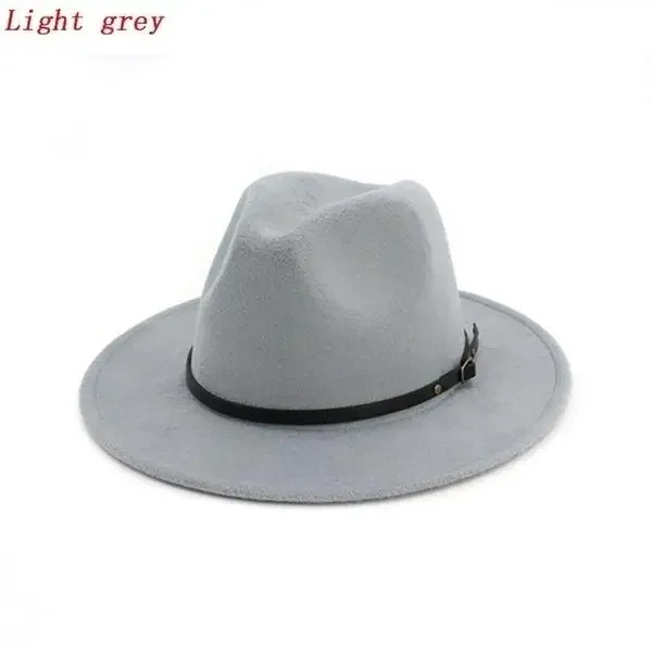 Handsome Men / Women Vintage Wide Brim Hat Church Party Ladies Felt Jazz Cap Fashion Travel Hats Woman Gifts