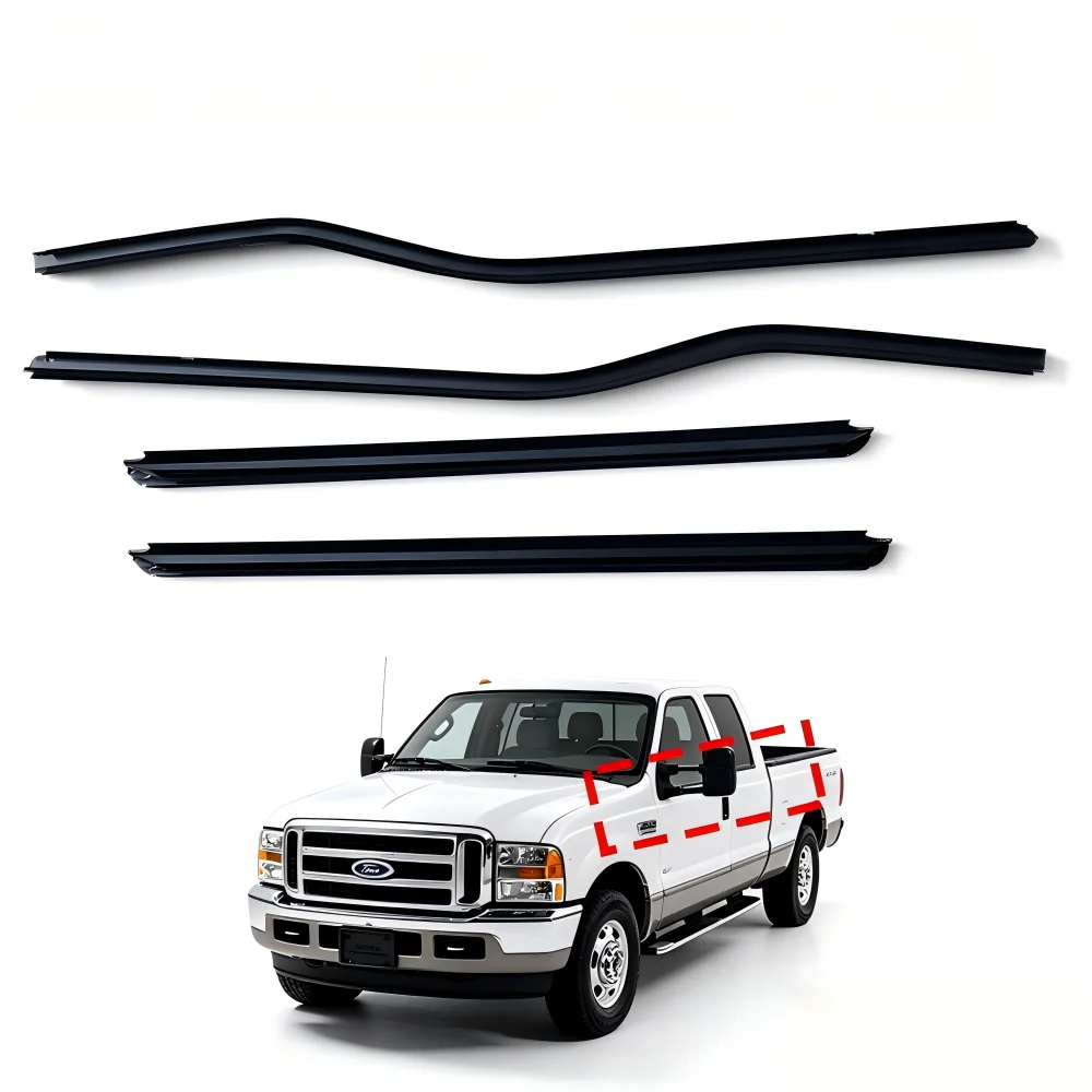 Outer Window Belt Molding Weatherstrip Car Window Sweep Seal Strip For Ford F150 F250 F350 F450 F550 Raptor Pickup Truck