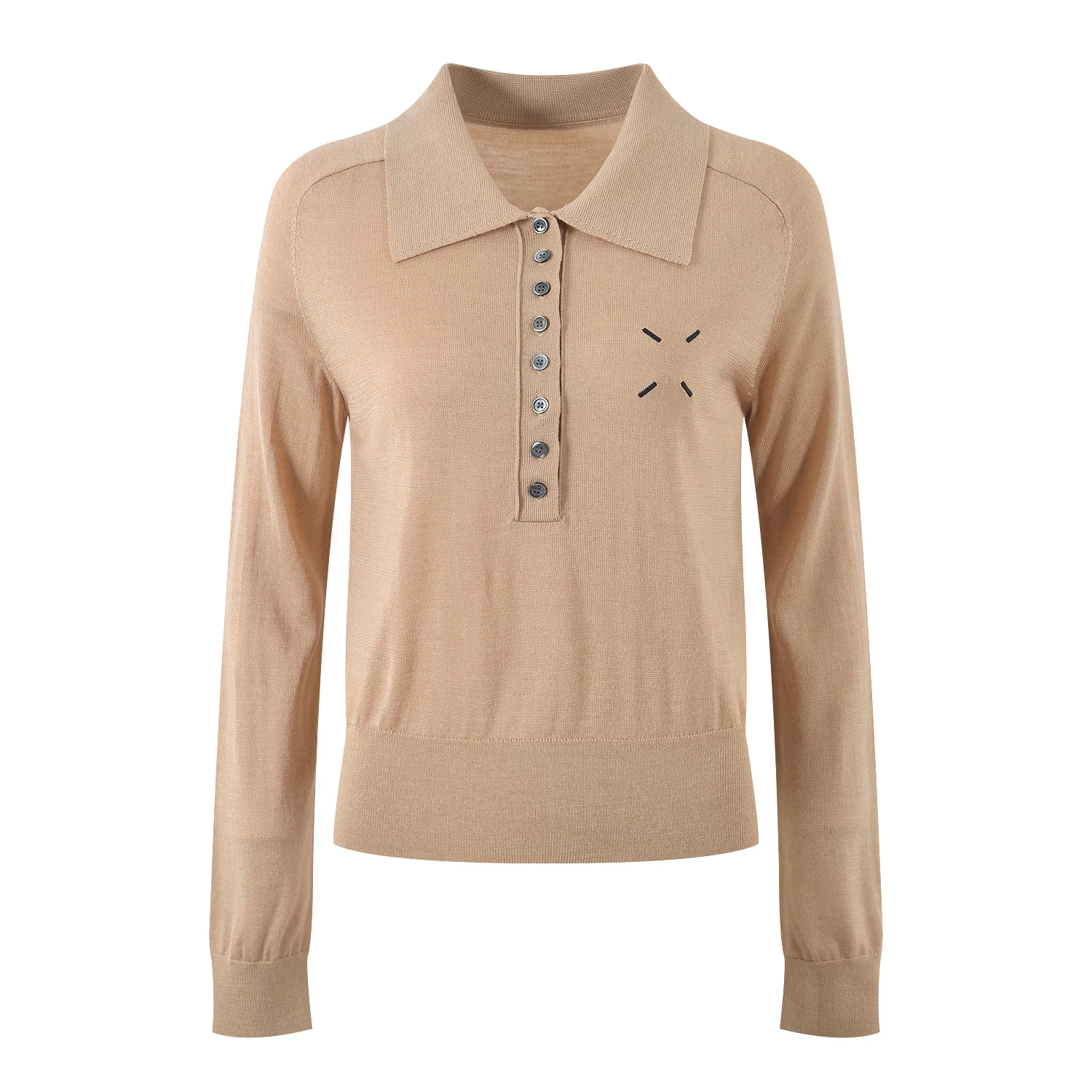 

High-End Silk Wool Ne Multi-Buled Embroidered Thin Sweater Long Sve Top Knitted Wear for Women Autumn Season