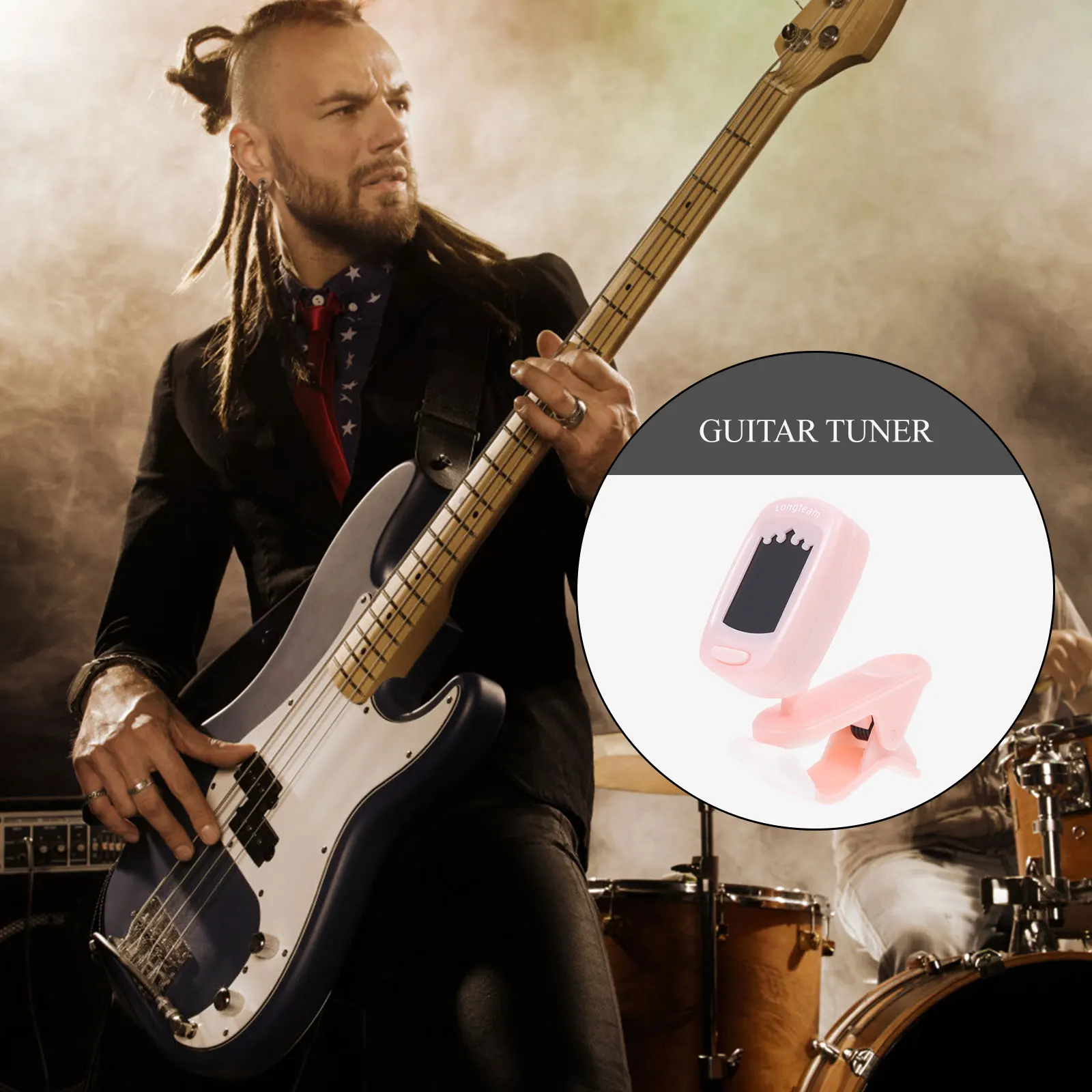 

Digital Guitar Tuner Clip Resin Small Light Pocket Size Professional Tuning Tool for Bass Violin Ukulele Multiple Use