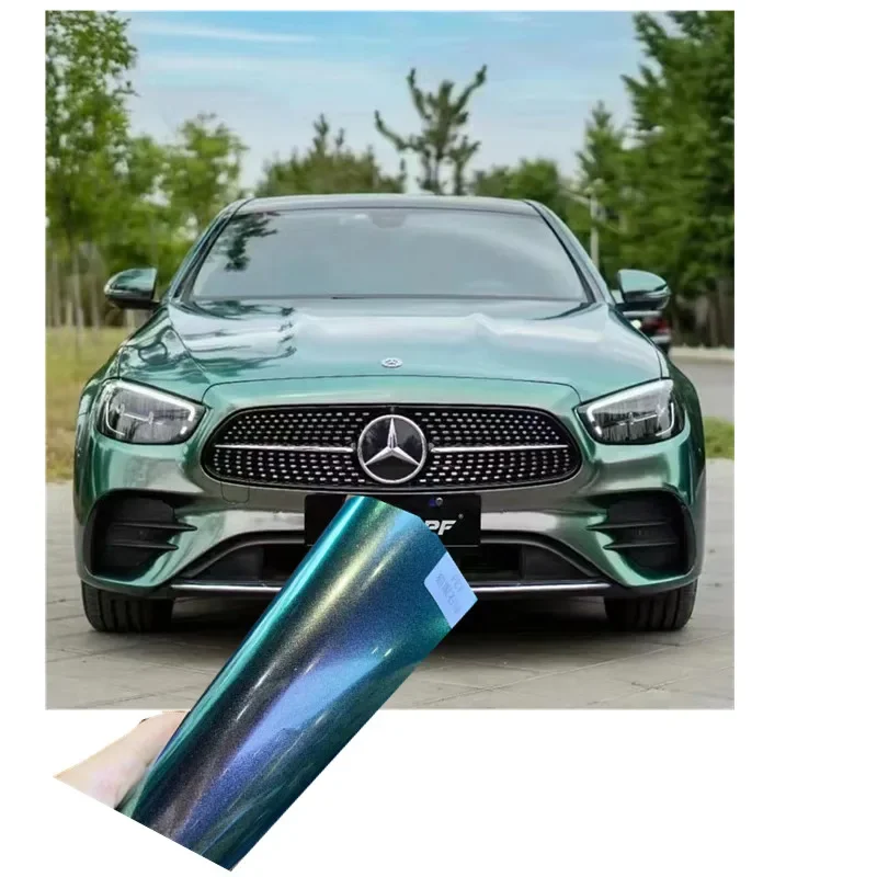 Full Car Vinyl Wrap Glitter Chameleon Wrap  Vehicle Wrap Micro Celadon Green Metal vinyl  Vinyl Film Auto Plastic Wrap