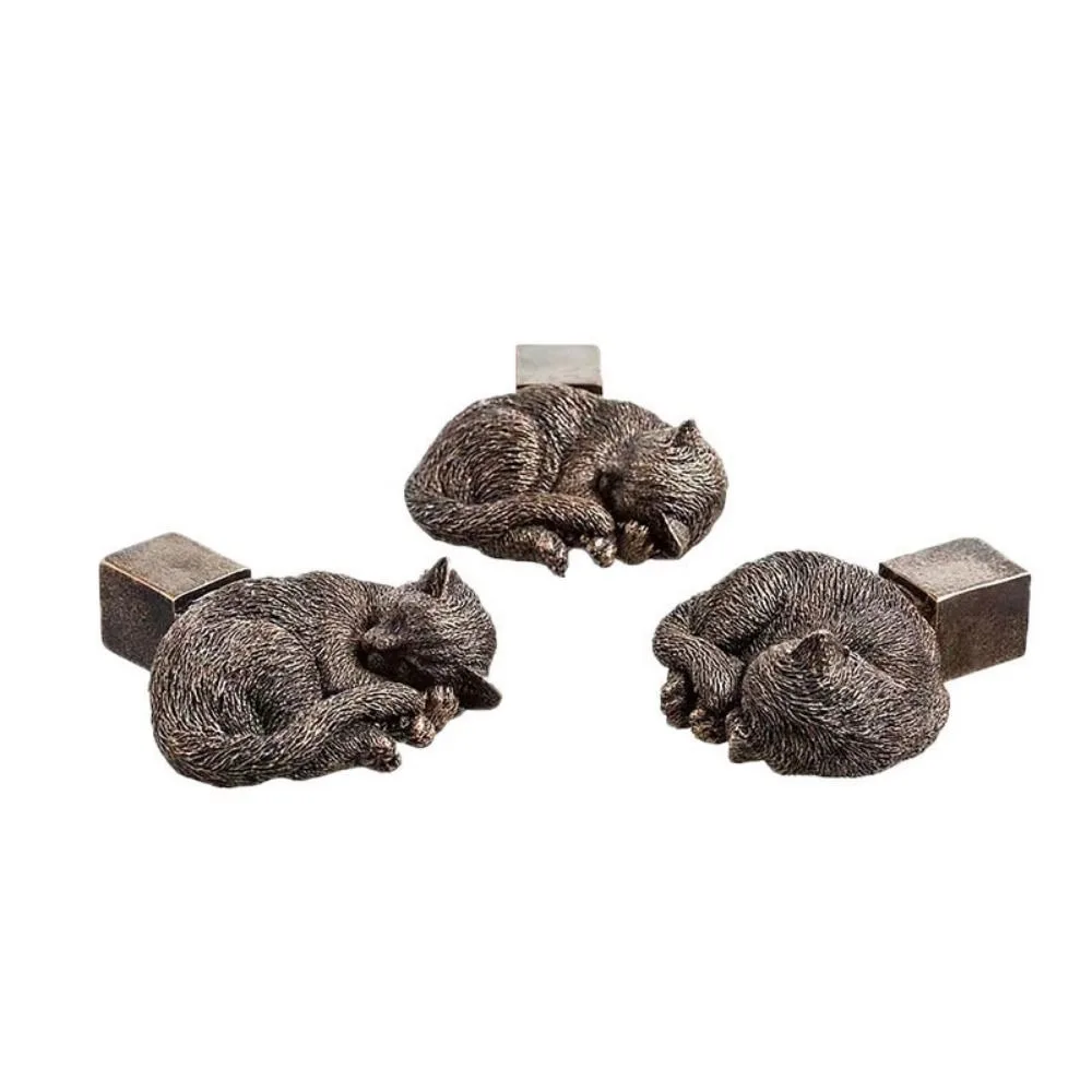 Lot de 3 sculptures d'animaux mignons en résine, résistantes aux intempéries, pour éviter l'accumulation d'eau, en forme d'animal