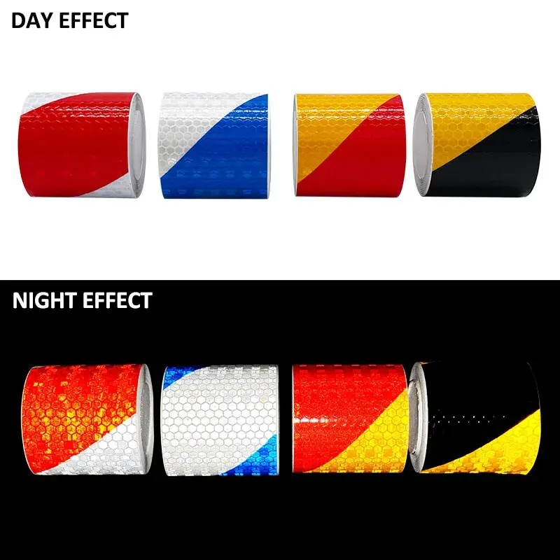 5cm*3m Car Reflective Tape Printed Strip Reflector PVC Reflective Film Traffic Safety Warning for Truck Bike Car Decoration