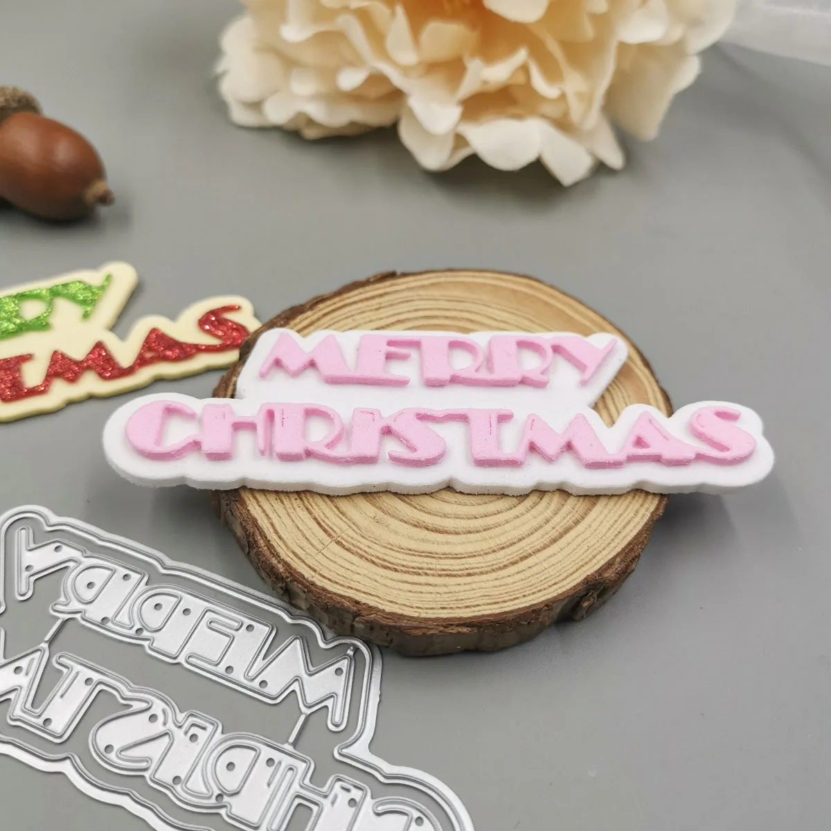 Metal Cutting Dies English Word Merry Christmas Die Cuts for DIY Scrapbooking Paper Card DIY Greeting Card