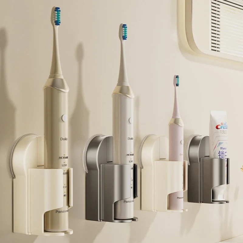 Punch Free Suction Cup Toothbrush Rack Vacuum Wall Mount Waterproof Bathroom Storage Holder For Electric Toothbrush