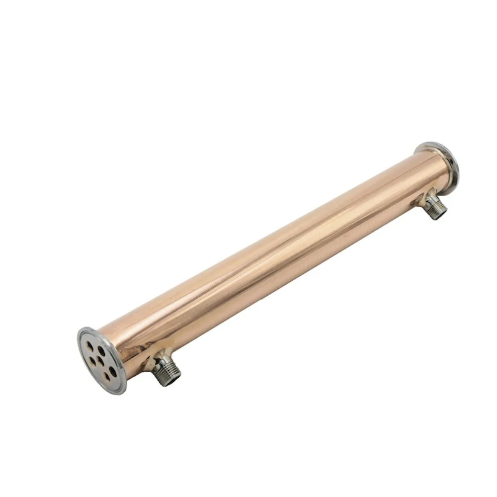 

Clamp 2" (51mm) OD64mm Copper Condenser, Dephlegmator, Reflux, Distiller Condenser. 450mm, 6 pipes . Copper 99,99%