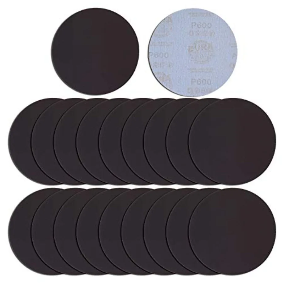 

Premium 6" Wet or Dry Sanding Discs - 600 Grit Box of 20 - High-Performance Sandpaper Discs with Hook and Loop Backing, Fast Cu