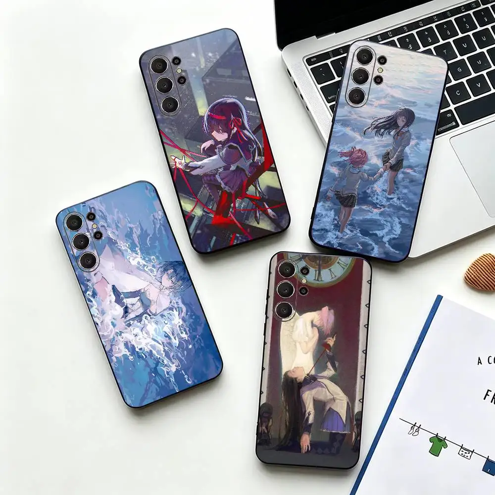 Anime Puella Magi M-Madoka M-Magica Phone Case For Samsung S26,S24,S21,S22,Plus S23,S30,Ultra,S20,Fe,Black Soft Silicone