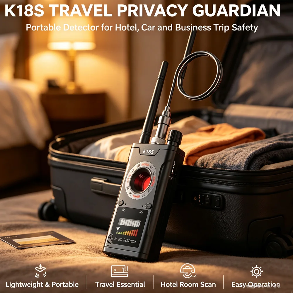 k18s-ポータブル型プロフェッショナル対スパイ無線rf信号検知器、隠しカメラスキャナー、gps追跡装置、gsm盗聴器検出器、rf検知器